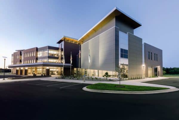 Exterior night time shot of Coborn's Corporate Support Center.