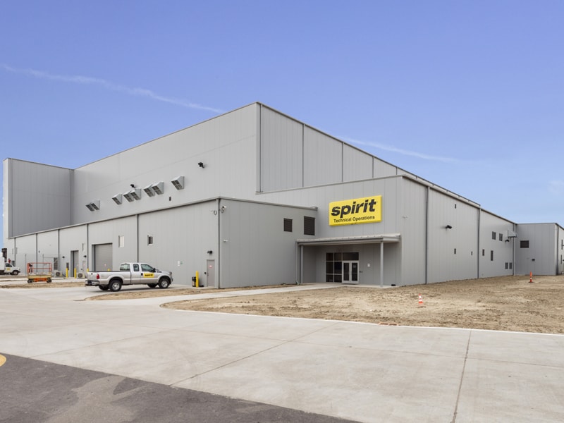 Exterior shot of Spirit Airlines Hangar.