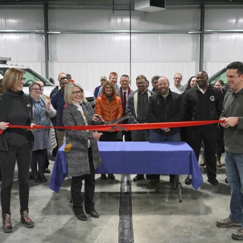 Ribbon-cutting for City of Urbana municipal building.